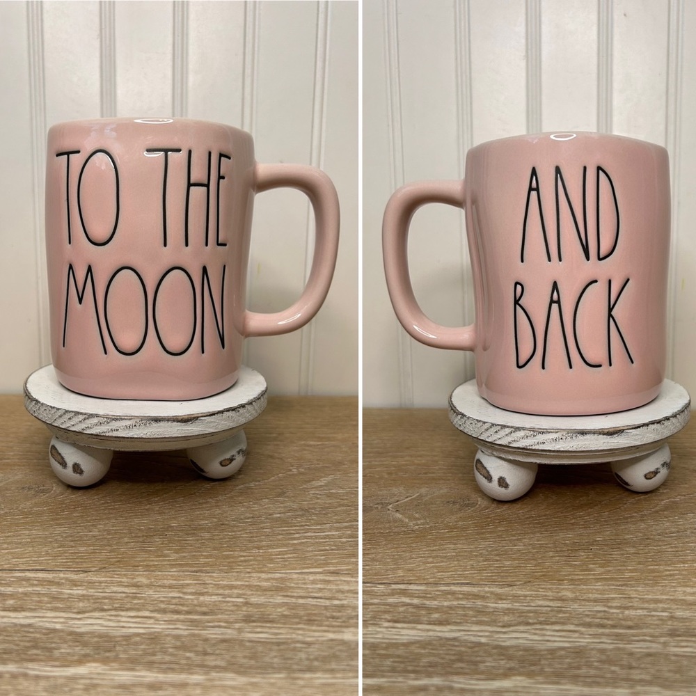 Rae Dunn Pink Mug TO THE MOON AND BACK